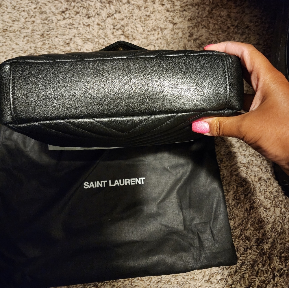 YSL Black Medium Collège Matelassé Leather Bag - Picture 5 of 10